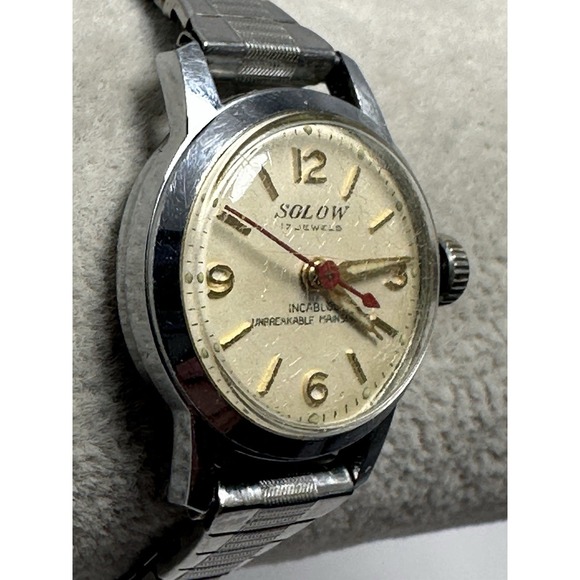 Solow Ladies Watch 17 Jewels Works‎ Manual Wind Incabloc 23MM 5.75\